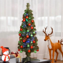 Christmas Central 3' Pre-lit Fiber Optic Fireworks Artificial Christmas Tree With Ball Ornaments, Multi Lights -Christmas Decoration Store dnat szox7 173 36 2 00381.1664724868