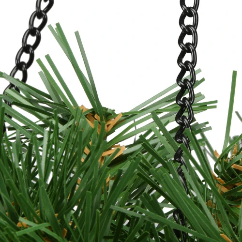 Christmas Central 20" Pre-Lit Battery-Operated Tiffany Fir Artificial Christmas Hanging Basket - Warm White LED Lights 6 Christmas Central 20" Pre-Lit Battery-Operated Tiffany Fir Artificial Christmas Hanging Basket - Warm White LED Lights - Image 4