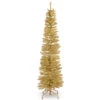 6' Pencil Champagne Gold Tinsel Artificial Christmas Tree - Unlit
