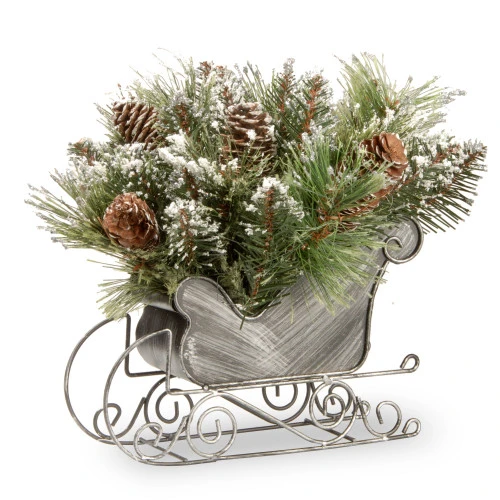 Christmas Central 10" Pine Sleigh With Pinecones Christmas Tabletop Decoration 3 Christmas Central 10" Pine Sleigh With Pinecones Christmas Tabletop Decoration