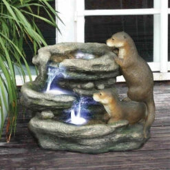21.5" Sea Otters Garden Sculptural Fountain -Christmas Decoration Store dotsc20dw97060 5 74390.1587644200