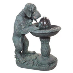 26.5" Dog Standing Drinking From Sculptural Fountain -Christmas Decoration Store dotsc20ss10795 3 93061.1588362667
