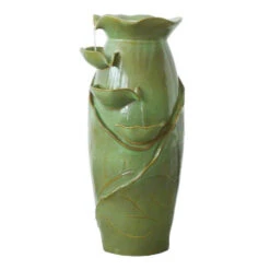30" Ceramic Vine Jar Cascading Garden Fountain