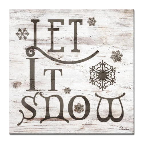 Brown And Gray "Let It Snow" Christmas Wrapped Square Wall Art Decor 30" X 30" 3 Brown And Gray "Let It Snow" Christmas Wrapped Square Wall Art Decor 30" X 30"