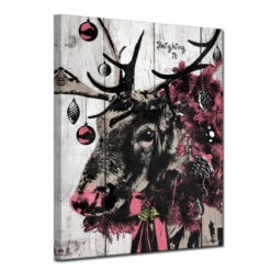 Black And Pink Christmas Reindeer Rectangular Wall Art Decor 16" X 12" 7 Black And Pink Christmas Reindeer Rectangular Wall Art Decor 16" X 12" -Christmas Decoration Store drhan vmtq143 gwc1612 3 37535.1588393435