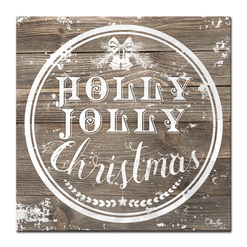 Brown And White Christmas Holly Jolly Wrapped Square Wall Art Decor 30" X 30" 3 Brown And White Christmas Holly Jolly Wrapped Square Wall Art Decor 30" X 30"