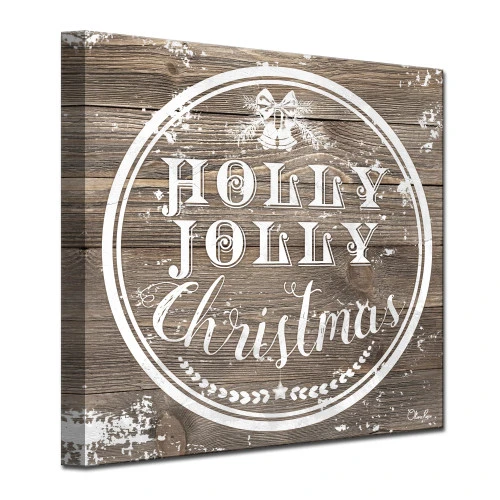 Brown And White Christmas Holly Jolly Wrapped Square Wall Art Decor 30" X 30" 5 Brown And White Christmas Holly Jolly Wrapped Square Wall Art Decor 30" X 30" - Image 3