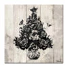 Beige And Black Floral Christmas Tree Wrapped Square Wall Art Decor 12" X 12" -Christmas Decoration Store drhan vmtq153 gwc1212 2 82867.1688221048