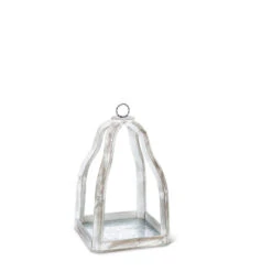 Set Of 2 Off-White Unique Wooden Candle Holder With Galvanized Metal Bottom, 21.5" -Christmas Decoration Store dson 44647ec 3 53528.1588404942