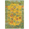 9' X 13' Floral Design Yellow And Green Rectangular Area Throw Rug -Christmas Decoration Store dsur fvl1005 913 1 58669.1588370429
