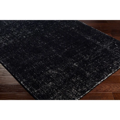 5' X 7.5' Solid Black Hand Tufted Rectangular Area Throw Rug 4 5' X 7.5' Solid Black Hand Tufted Rectangular Area Throw Rug - Image 2