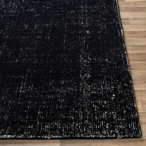 5' X 7.5' Solid Black Hand Tufted Rectangular Area Throw Rug 6 5' X 7.5' Solid Black Hand Tufted Rectangular Area Throw Rug - Image 4