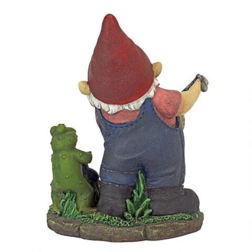 9" Firefighter Gnome Hand Painted Outdoor Garden Statue 5 9" Firefighter Gnome Hand Painted Outdoor Garden Statue - Image 3
