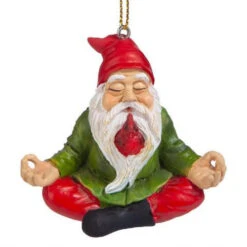 3" Meditating Gnome Hand Painted Holiday Ornament