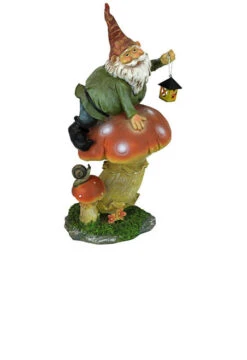 14" Lantern Gnome Atop A Mushroom Garden Statue -Christmas Decoration Store dtosc20qm211331 2 16879.1664034809