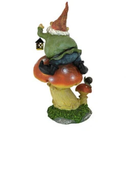 14" Lantern Gnome Atop A Mushroom Garden Statue -Christmas Decoration Store dtosc20qm211331 4 68922.1664898014