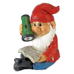 9.5" Light Flashing Gnome Hand Painted Outdoor Garden Statue