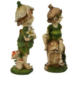 Set Of 2 Pixie Garden Gnomes Statues: Pete And Perry 12.5" -Christmas Decoration Store dtosc20qm941400 4 59672.1587644047