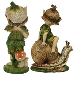 Set Of 2 Pixie Garden Gnomes Statues: Pete And Perry 12.5" -Christmas Decoration Store dtosc20qm941400 5 94311.1587644047
