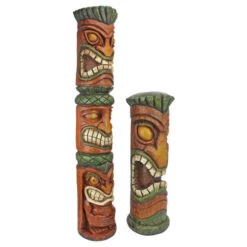 Set Of 2 Brown And Green Aloha Hawaii Tikis Tabletop Decor 31" -Christmas Decoration Store dtosc cs922670 3 74220.1587644733
