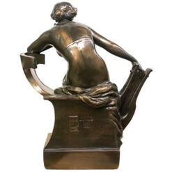 17.5" Bronze Traditional Sappho With Harp Tabletop Figurine -Christmas Decoration Store dtosc eu14127 4 24586.1588402656