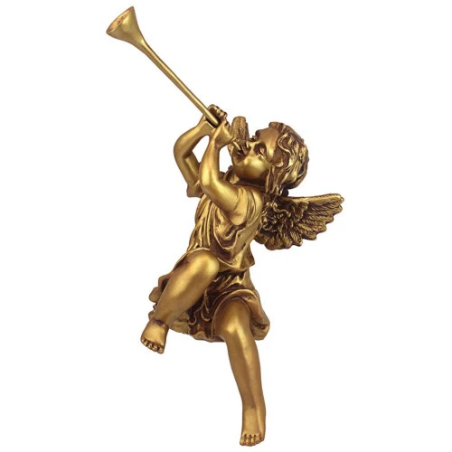 13.5" Angels Of St. Peters Square Trumpeting Cherub 4 13.5" Angels Of St. Peters Square Trumpeting Cherub - Image 2