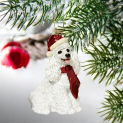3.5" Sitting Poodle Dog Hand Painted Holiday Ornament -Christmas Decoration Store dtosc jh576314 3 84591.1670490067