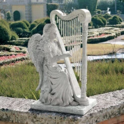 29" Gray Music From Heaven Outdoor Garden Angel Statue -Christmas Decoration Store dtosc ng29970 6 90857.1587645068