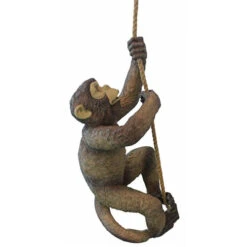 20" Brown And Beige Makokou The Climbing Monkey Figurine