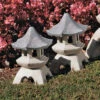 Set Of 2 White And Gray Medium Pagoda Lanterns Sculptures 10.5" -Christmas Decoration Store dtosc ng729869 1 08329.1587644724