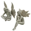 Set Of 2 Gray Secret Garden Sitting Fairies Outdoor Garden Statues 10" -Christmas Decoration Store dtosc pd91546 1 78110.1663860827