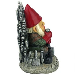 10" Gray And Red Game Of Gnomes Outdoor Garden Statue -Christmas Decoration Store dtosc ql30818 5 76483.1665520824