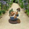 10" Sam The Shoveling Garden Gnome In A Hole Statue