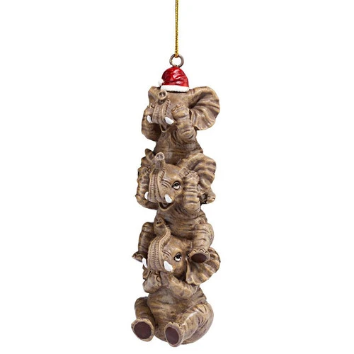3ct Brown And Red Elephant Hanging Christmas Ornament 5" 5 3ct Brown And Red Elephant Hanging Christmas Ornament 5" - Image 3