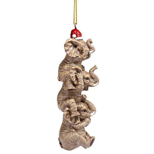 3ct Brown And Red Elephant Hanging Christmas Ornament 5" 8 3ct Brown And Red Elephant Hanging Christmas Ornament 5" - Image 6