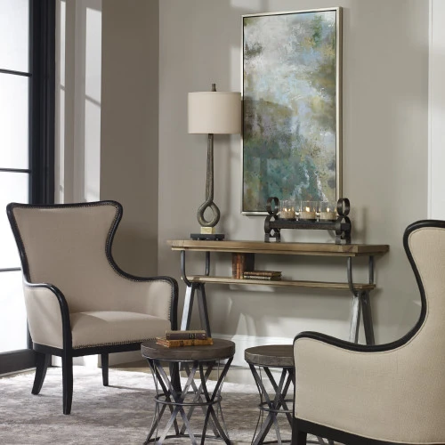 20” Matte Black And Antique Bronzed Metal Candle Holder With Three 2” Candles 5 20” Matte Black And Antique Bronzed Metal Candle Holder With Three 2” Candles - Image 3