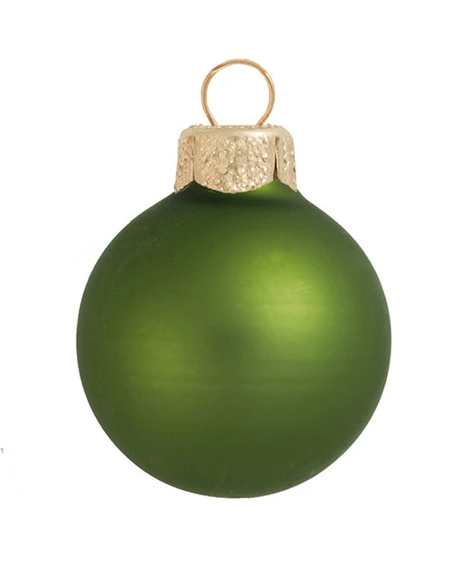 40ct Lime Green Glass Matte Finish Christmas Ball Ornaments 1.5" (40mm) 3 40ct Lime Green Glass Matte Finish Christmas Ball Ornaments 1.5" (40mm)