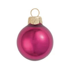 4ct Pink Pearl Finish Glass Christmas Ball Ornaments 4.75" (120mm)