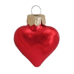 56ct Shiny Red Glass Heart Christmas Ornaments 1.75" (45mm)