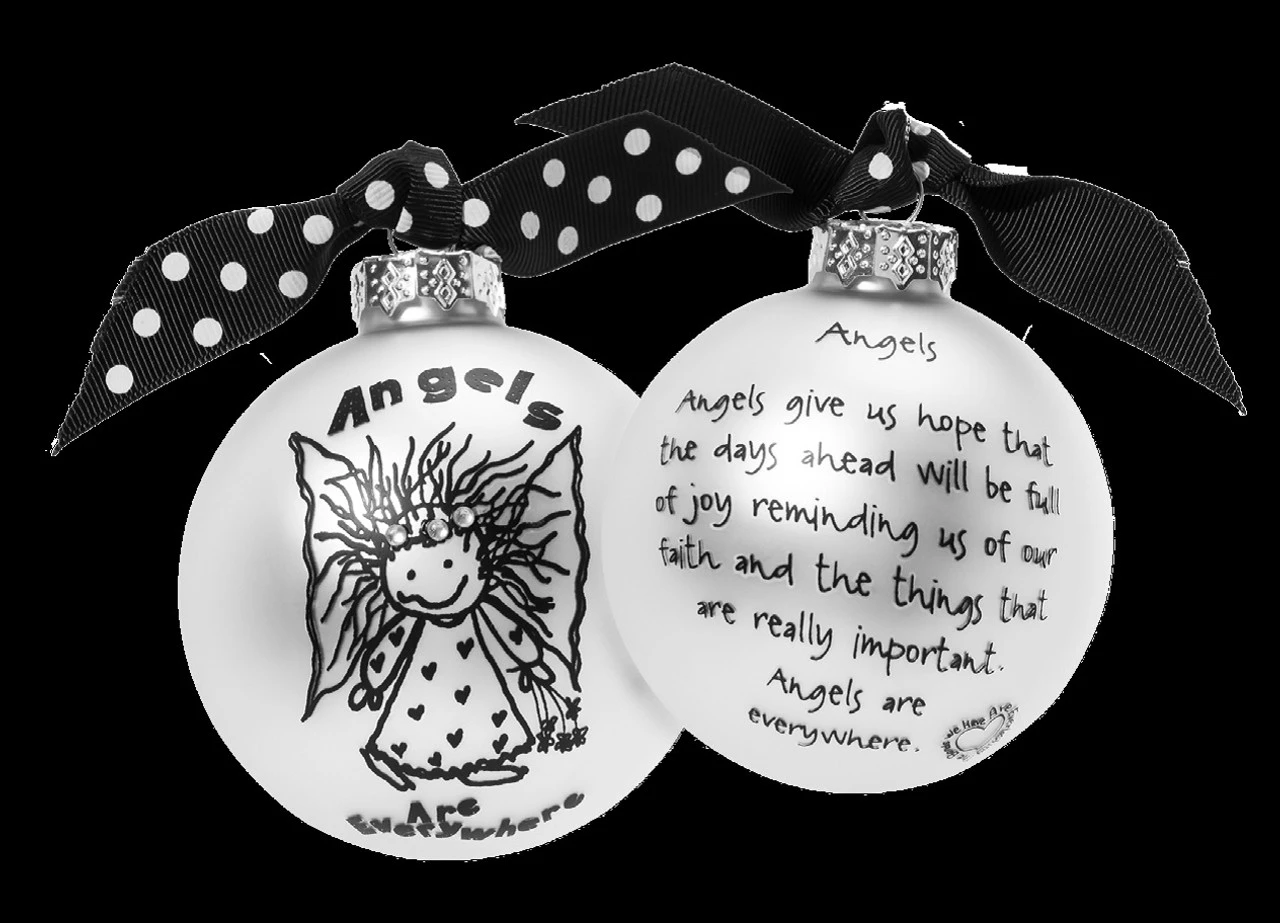 "Angels Are Everywhere" Marci Glass Christmas Ball Ornament 2.75" (70mm) 3 "Angels Are Everywhere" Marci Glass Christmas Ball Ornament 2.75" (70mm)