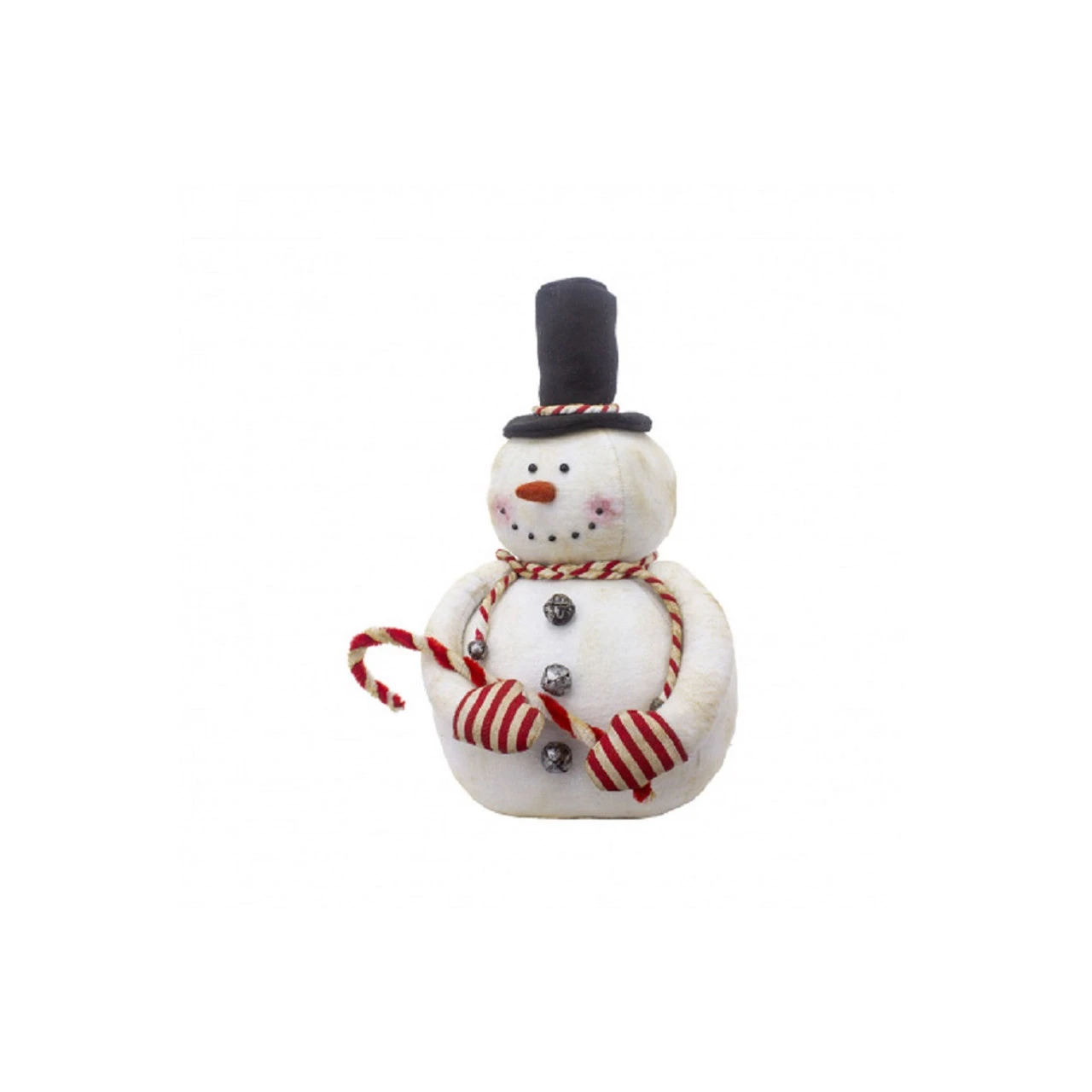 15" Red And White Candy Cane Stuffed Snowman Christmas Decoration 3 15" Red And White Candy Cane Stuffed Snowman Christmas Decoration