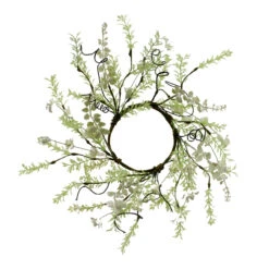 Set Of 4 White Lobelia Candle Ring 4.5" - 34135490