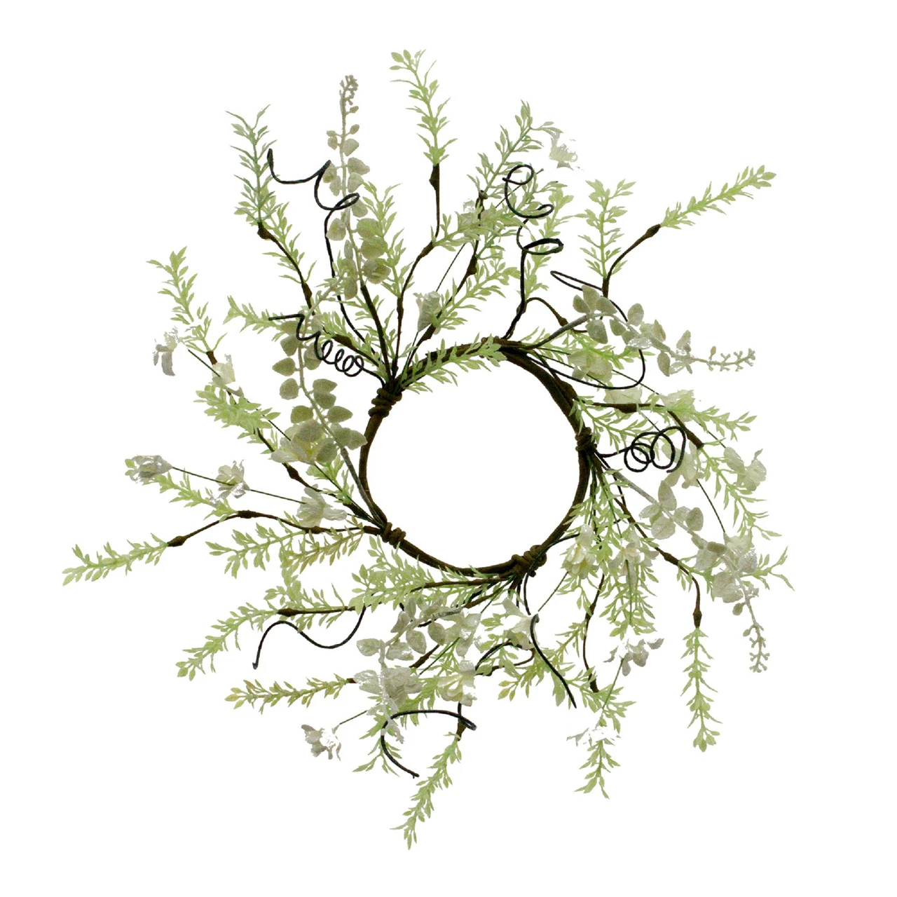 Set Of 4 White Lobelia Candle Ring 4.5" - 34135490 3 Set Of 4 White Lobelia Candle Ring 4.5" - 34135490