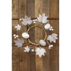 Set Of 4 Snow White Large Galvanized Fall Candle Ring