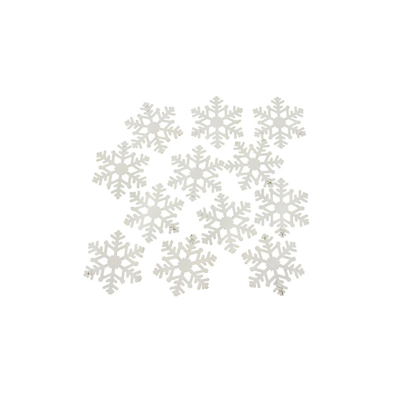 Set Of 12 White Snowflakes - 3.25" 3 Set Of 12 White Snowflakes - 3.25"