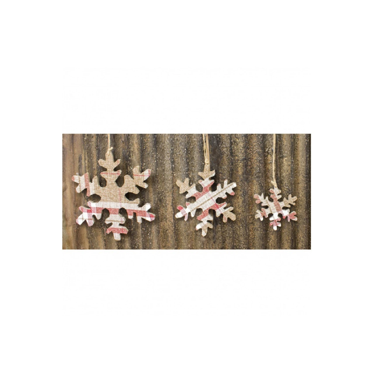 Set Of 3 Red And White Check Snowflake Christmas Hanging Ornaments 10" 3 Set Of 3 Red And White Check Snowflake Christmas Hanging Ornaments 10"