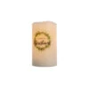 5" Green Wreath Design White Farmhouse Christmas Pillar - Battery Operated -Christmas Decoration Store dwing lxs96586 83723.1587643010