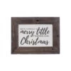 16" White And Brown Merry Little Christmas Wood Canvas Wall Decoration