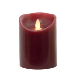 4.75” Red Burgundy LED Candle Pillar