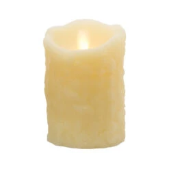 4.75" Ivory Essence Glow Cake Battery Operated LED Flicker Flameless Pillar Candle